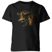 Harry Potter Hufflepuff Geometric Kids' T-Shirt - Black