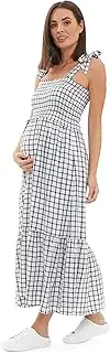 [Ripe] Maternity Phoebe Smocked Dress White/Navy