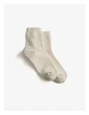 [Trenery] Grid 3/4 Crew Sock in Marshmallow