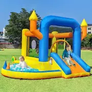 3m Inflatable Bounce House Bouncy Jumping Castle with Ball Pit Slide for Kids