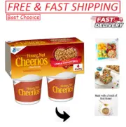 Honey Nut Cheerios Breakfast Cereal Cups, Single Serve Cereal, 4 PacK, 7.2OZ