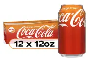 Coca Cola Orange Cream Soft Drinks Soda, 12-Pack 12 oz Cans Soda