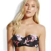 NWT Seafolly X Revolve Black Bustier Bandeau in Desert Flower STRAPLESS