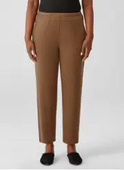 Eileen Fisher Cozy Brushed Terry Tapered Ankle Pant, Hazel, Small, NWT