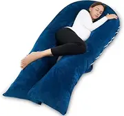 Meiz Pregnancy Pillow, Pregnancy Body Pillow, Pregnancy Pillows for Sleeping, 65" Maternity Body Pillow for Pregnant Women with Velvet Cover, Blue