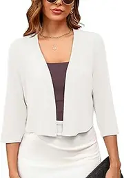 [Ylhystrical] Women's 3/4 Sleeve Thin Shrugs Lightweight Open Front Cropped Cardigan for Women