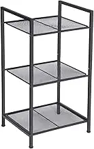 Songmics 3-Tier Bathroom Storage Rack with Adjustable Shelf, Black