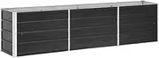 vidaXL Galvanised Steel Outdoor Garden Raised Bed - Spacious, Heavy-Duty, Weather-Resistant, Easy Assembly, 240x40x45 cm Planter Box - Anthracite