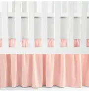 Lush Decor Ruffle Crib Skirt, 16" Drop, Pink