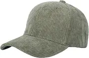 [Pocadri] Winter Fall Baseball Cap for Women Men Classic Corduroy Visor Cap Fashion Adjustable Size for Outdoor Activities, Army Green