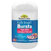 Nature's Way Kids Smart Bursts High DHA Omega-3 Fish Oil (Trio) Chewable Soft Cap X 60
