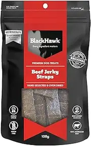 Black Hawk Beef Jerky Straps Dog Treat 100 g