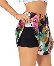 [GaxfjRu] Poodles Dogs Print Women's Running Shorts High Waisted Running Shorts Pocket Sporty Gym Elastic Short