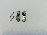 Dollhouse Miniature Doorknobs and Plates Set with Keyhole 1:12 Scale Pewter