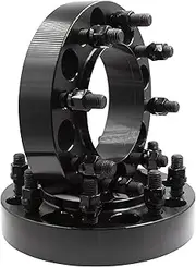 Wheel Accessories Parts 2 Pc STEEL Hub Centric Wheel Spacers 8 on 170mm 1.5" Thick 14mm 2.0 Thread Stud 124.9mm Hub Fits 99-04 Ford F250 F350 Super Duty| Single Rear Wheel | Dual Rear Wheel Front Only
