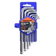 10pc Supercraft Allen/Hex Key Wrench Long Ball Metric 1.27-10mm Home Tool Set