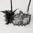 Side Flower Masquerade Mask Half Face Eye Mask Party Makeup Ball
