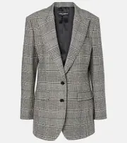 [Dolce & Gabbana] Dolce & Gabbana Prince of Wales check wool-blend blazer AU 8 grey