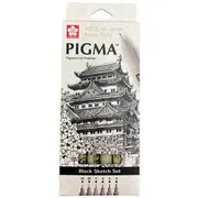 Sakura Pigma Micron Fineliners Assorted Sizes Black 6 Pack