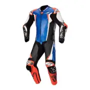 Racing Absolute V2 1 Pc Leather Suit Metallic Blue Black White Rdfl