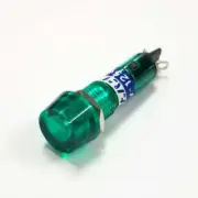BN-5701-1-G, Sato 12mm Round Green Flat Top Neon Indicator Light 100V ~ 125V