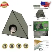 Versatile Heated Cat House with Escape Exits - Ideal for Stray & Feral Cats