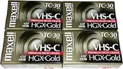 Maxell VHS-C TC-30 HGX Gold Blank Cassettes - Pack of 4 Cassettes