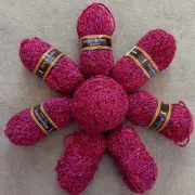 Lot of Yves Saint Laurent YSL Narvik Red Purple Wool Blend Yarn Knit Crochet