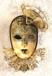 Mask Venetian Papier Mache With Swarovski Crystal Home Decoration made in Italy