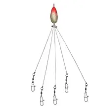 Striper Bass Rig -Bass Fishing Rig Kit, Fishing Gear Group Attack Lure 5 Arms | Fishing Rig lures with realistic 3D fish eyes, fishing lure bait rig, multi-articulated swimbait to enhance multi-O onmi