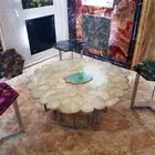 White Agate Coffee Table Top, Agate Sofa Center Table Top, For Home Decor Top