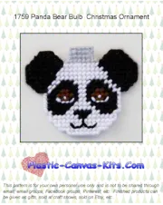 Panda Bear Bulb Christmas Ornament- Plastic Canvas Pattern or Kit