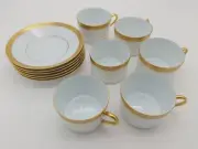 Set of 6 Faberge Empress Eliz Cup Saucer and Plates