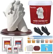 Pewingo Hand Casting Kit Couples with Base,Plaster Hand Mold Casting Kit, Hand