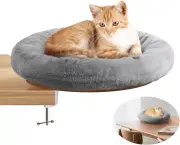 Desk Nest Bed for Cat, Pet Hammock Desktop Brackets with Soft Fluff Bed Suit for