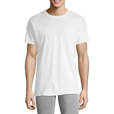 Hanes Mens 4-Pack FreshIQ Tagless Odor Protection T-Shirt White (Small)