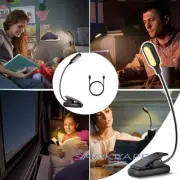 Dimmable LED Desk Light clip Table Bedside Reading Lamp USB Rechargeable Night