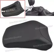 Rear Black Passenger Seat Leather Back Pad Fit For Harley FLSTF Fatboy 2008-2014