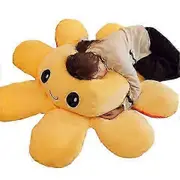 Reversible Octopus Stuffed Animal, Large Plush Octopus Cushion Pillow Toys Orange 90cm