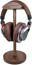 Headphone Holder Wooden Headphone Holder Walnut Headset Hanger Stand Gaming Holder Desktop Earphone Anti-Slip Stand with Solid Wooden Base Headset Stand (Color : Walnut)