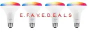 SYLVANIA LED Smart Bluetooth Full Color Bulb 65W, BR30 Works with Alexa, 4 pack
