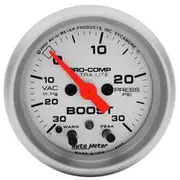 Autometer Ultra Lite Boost/Vacuum Gauge Mechanical - 30 inHg/15 PSI, 2 1/16 Inch, Full Sweep, AU4376