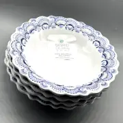 x4 SIGRID OLSEN Blue Seashell Melamine Salad BOWL Set Scalloped Edge Beach Ocean
