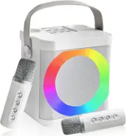 Karaoke Machine for Children, Portable Mini Bluetooth Karaoke Set Speaker with 2