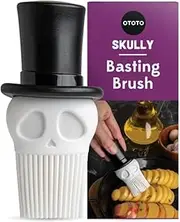 OTOTO Skully Basting Brush - Silicone Pastry and Food Brush, Spooky Kitchen Accessories, Cooking Gadgets, Funny and Unique Gifts