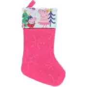 Peppa Pig Felt Embossed on 15 1/2" Pink Christmas Stocking by RUZ