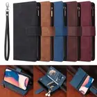 For iPhone 16e 15 14 13 12 11 Pro Max 8 Plus Zip Wallet Case Leather Flip Cover