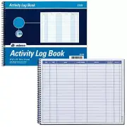 Adams S1185 Activity Log Book, 11 x 8-1/2", 100 Pages