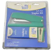 Desktop Green Half Strip Stapler Set 5000 Steel Standard Staples Remover New