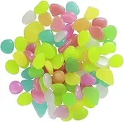 Operitacx Aquarium Decoration 100pcs Mixed Night-Glow Pebble Stones Garden Yard Decor